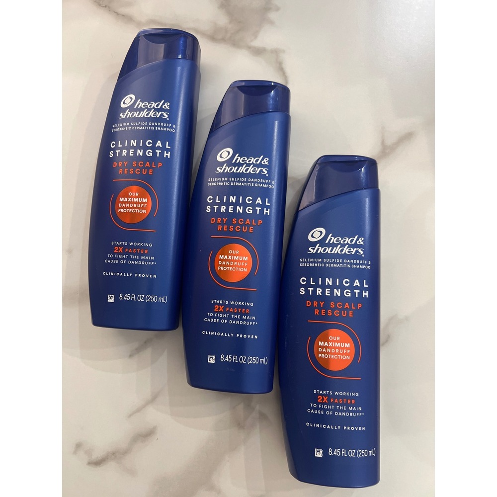 3 Head & Shoulders Clinical Strength Dry Scalp Rescue Shampoo 8.45oz 250ml Each